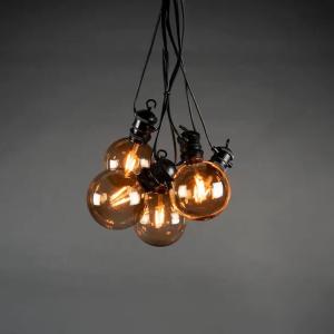 Tilläggsslingan 10 Amber LED Bruna Rök Lampor IP44 Svart Konstsmide