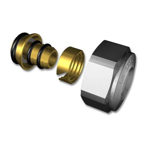 LK Anslutningskoppling RF PePEX-Uponor 17x2mm Förnicklad