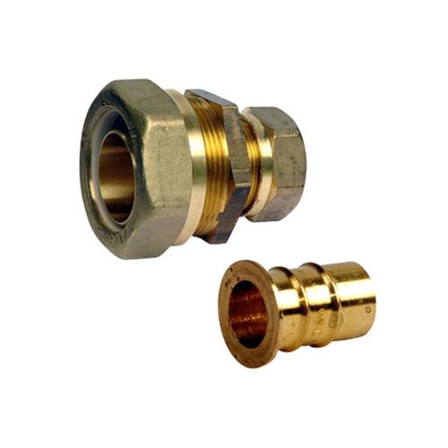 Kobling PE CU Lige 40x28mm Messing Vatette