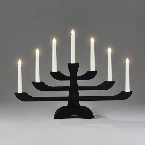 Candlestick 7 Candles E10 IP20 Wood Black Konstsmide
