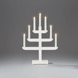 Lysestage 7 Lys E10 IP20 Træ Hvid Konstsmide