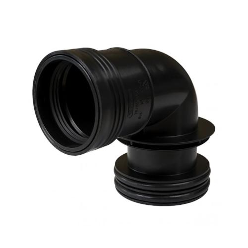 Wafix PP Reduktionsbøjning, 75/50mmx88,5°, Sort