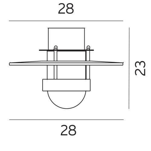 Takarmatur Bergen E27 Svart Norlys 271B