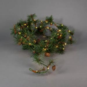 Batteridrevet Guirlande 60 Varm Hvide LED Udendørs IP44 Grøn Konstsmide