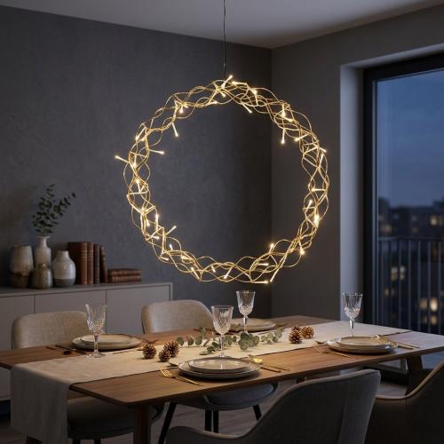 Guirlande 48 Varm Hvid LED 45cm IP20 Metal Guld Konstsmide