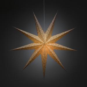 Paper Star Hanging White/Gold 115cm, E14, IP20, Konstsmide