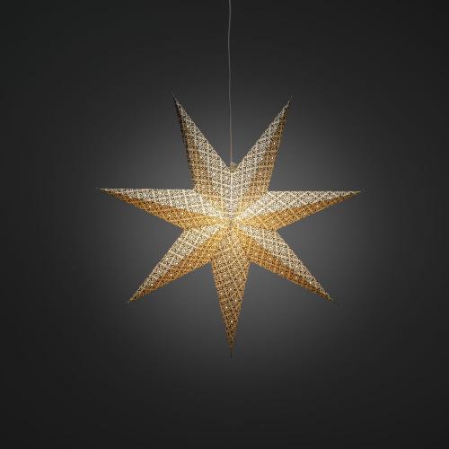 Papirstjerne E14 60cm IP20 Hvid/Petroleumblå Konstsmide