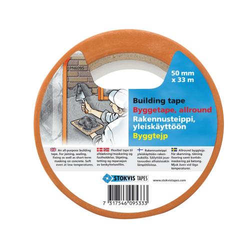 Byggtejp Orange 50mmx33m, Stokvis