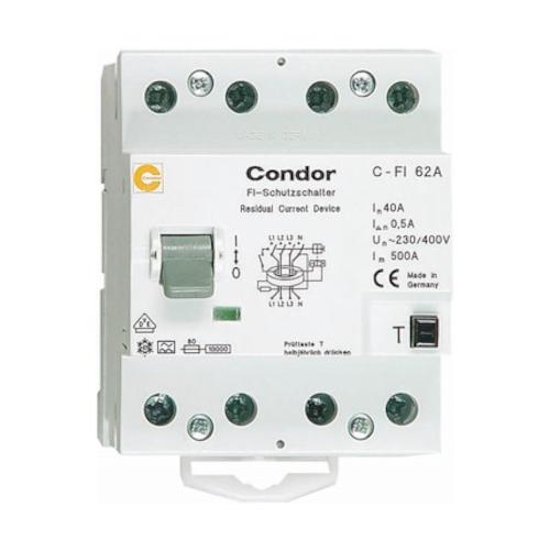 RCD Fejlstrømsrelæ, 63A, 4 Poltal, 500mA, Malmbergs 2099463