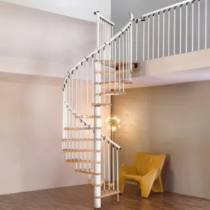 Spiraltrappa, Euro Design, Bok-Vit, 1600mm, Byggera