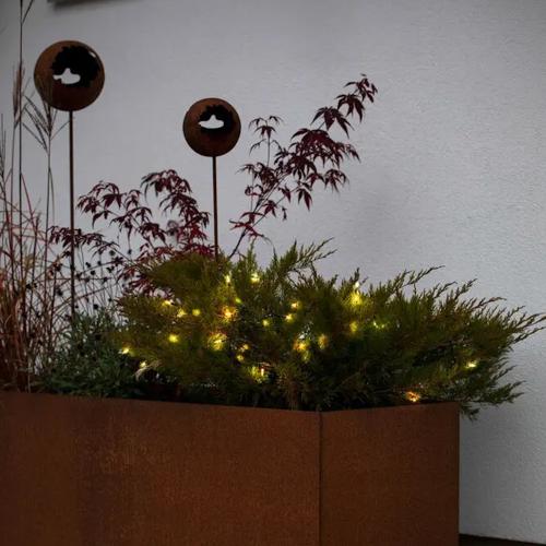 Batteridrevet Lyskæde 20 Ravfarvede LED IP44 Sort Konstsmide