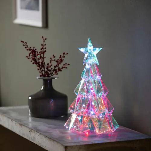 Dekoration Juletræ Diamant Effekt RGB LED 30cm IP20 Flerfarvet/Pastel Konstsmide