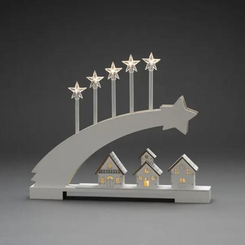 Silhuetbue Med Stjerne 8 Varm Hvid LED IP20 Hvid Konstsmide