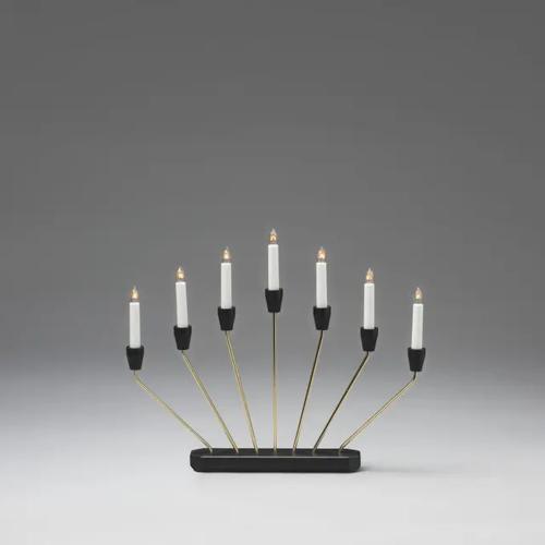 Candlestick 7 Candles E10 IP20 Brass-Plated Konstsmide