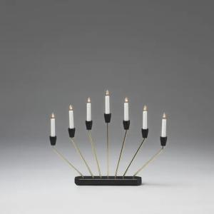 Candlestick 7 Candles E10 IP20 Brass-Plated Konstsmide