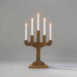 Candlestick 5 Candles Indoor E10 IP20 Wood Walnut Konstsmide