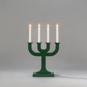 Candlestick 4 Candles Indoor E10 Wood Green Konstsmide