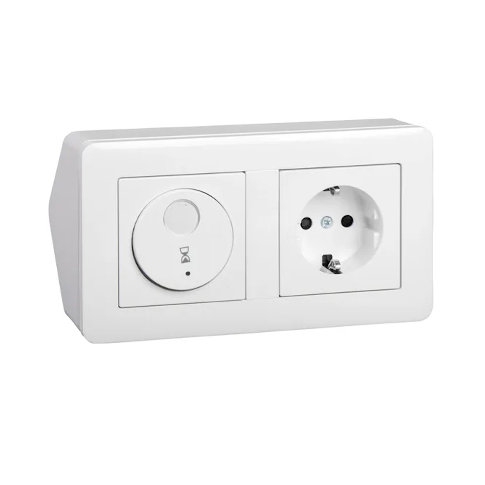 Elektronisk Timer Uttag Med Elektronisk Timer Exxact 2Poler 10A 2300W 230V IP20 Vit ...