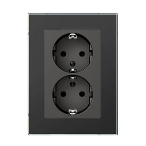 Vægudtag Indsats 2-Vejs Jordet Indbygget Exxact Antracit Schneider Electric