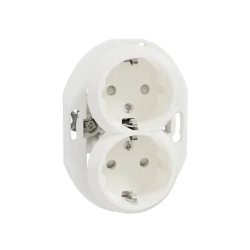 Stikkontakt Renova 2Polet+J 16A 250V IP20 Hvid Schneider Electric