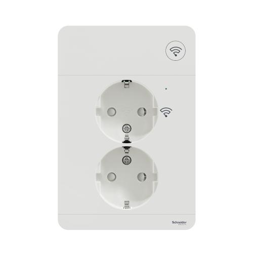Vægstik 2-Vejs Med Zigbee 16A 250V IP20 Hvid Schneider Electric