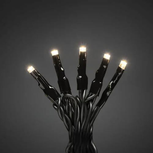 Lyskæder 200 Varmhvide Mikro LED IP44 Sort Konstsmide