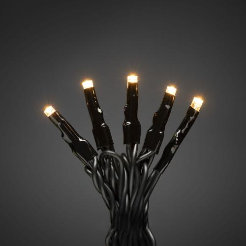 Lyskæde 80 Ravfarvede Mikro LED IP44 Sort Konstsmide