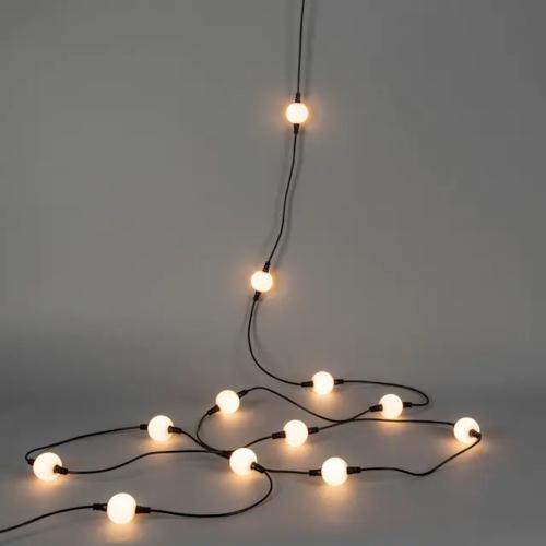 Lyskæder 30 Opallamper Varm Hvid LED IP44 Sort Konstsmide