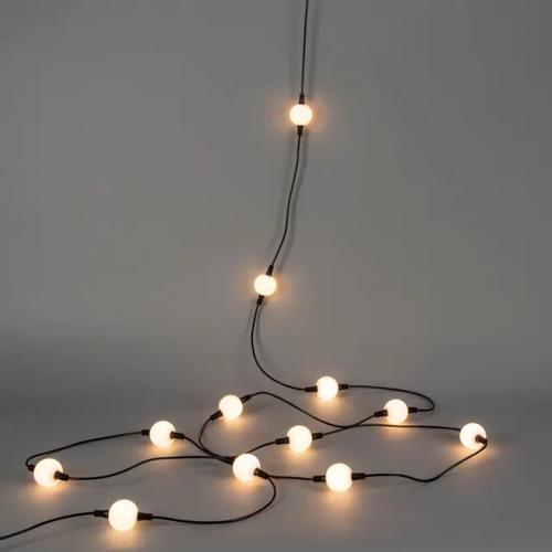 Startsæt 20 Opallamper Varm Hvid LED IP44 Sort Konstsmide