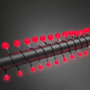 Ljusslinga 80 Röda Cherry LED, Svart Kabel, 24V/IP44, Konstsmide