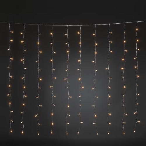 Gardinløkke 140x120cm 120 Amber LED IP20 Klar Konstsmide