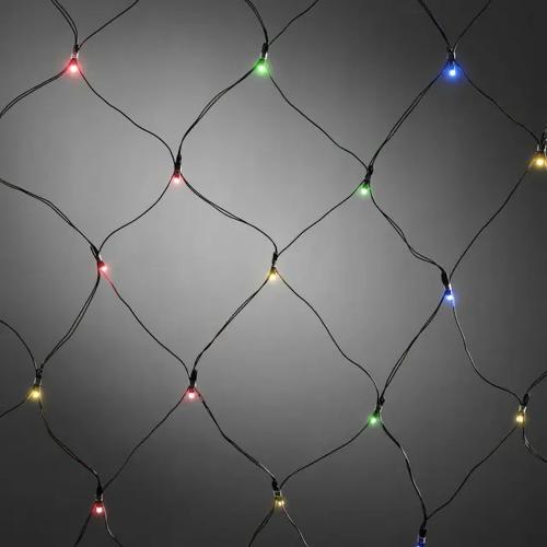 Net 40 Farvede LED 80x80cm IP44 Sort Konstsmide