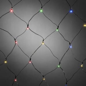 Net 40 Farvede LED 80x80cm IP44 Sort Konstsmide