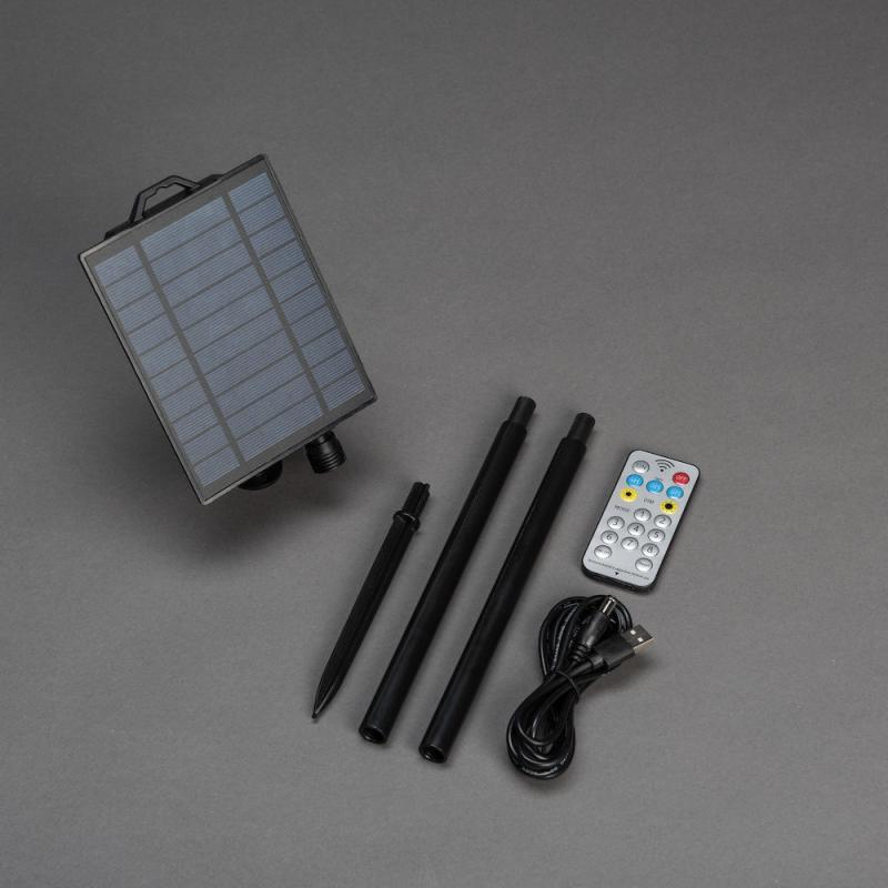 Genopladeligt Solpanel IP44 Sort Konstsmide