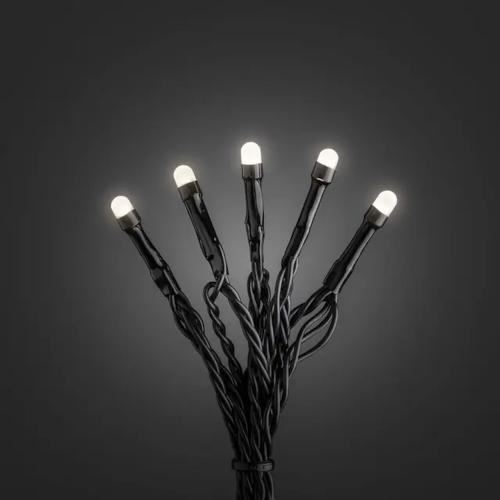 Lyskæder 80 Varmhvide LED Med Frostet Top IP44 Sort Konstsmide