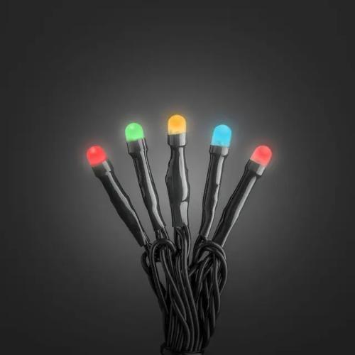 Lyskæder 80 Flerfarvede LED Med Frostet Top IP44 Sort Konstsmide