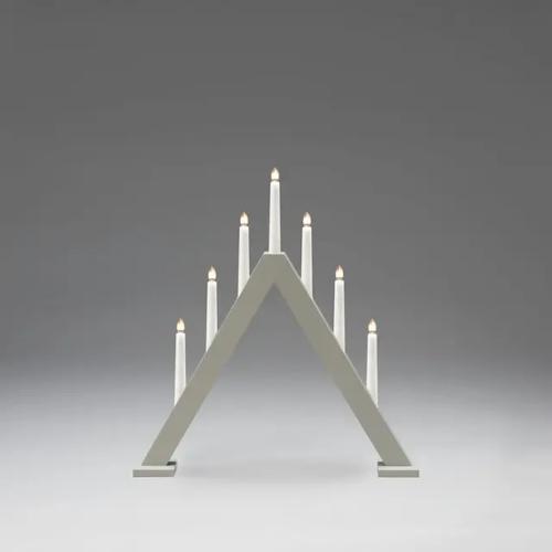 Candlestick 7 Lights E10 IP20 Wood Grey Konstsmide