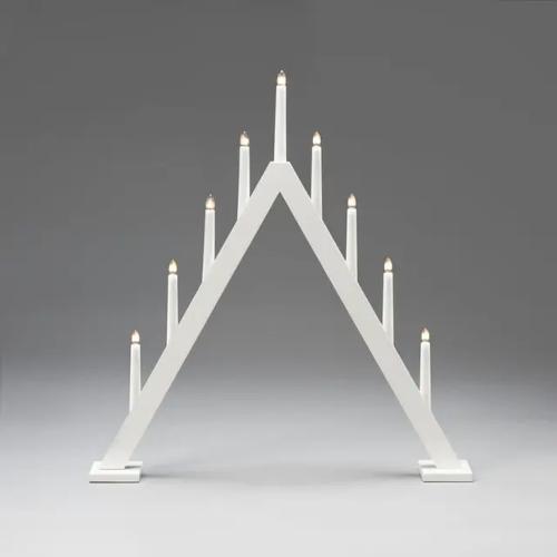 Lysestage 9 Lys E10 IP20 Træ Hvid Konstsmide