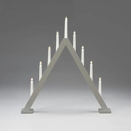 Candlestick 9 Lights E10 IP20 Wood Grey Konstsmide