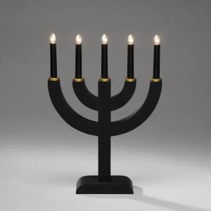 Candlestick 5 Lights E10 IP20 Wood Black/Gold Konstsmide