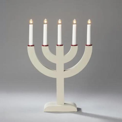 Candlestick 5 Lights E10 IP20 Wood Beige/Dark Red Konstsmide