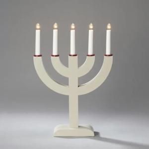 Candlestick 5 Lights E10 IP20 Wood Beige/Dark Red Konstsmide