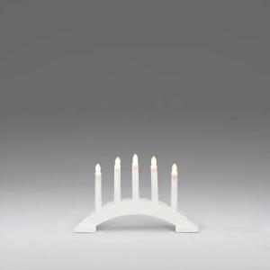 Lysestage 5 Lys E10 230V IP20 Træ Hvid Lak Konstsmide