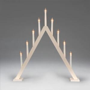 Trælysestage 9 Lamper E10 230V IP20 Hvid Konstsmide