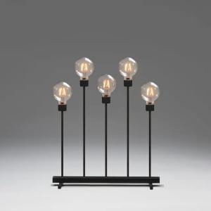 Lysestage 5 Lys Indbygget IP20 Metal Sort Konstsmide