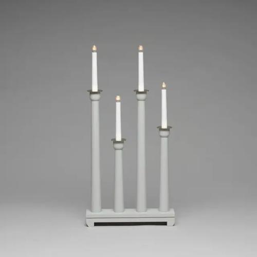 Candlestick 4 Candles E10 IP20 Wood Grey Konstsmide