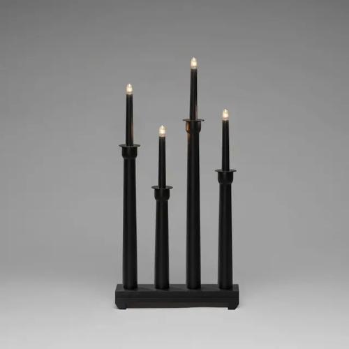 Candlestick 4 Candles E10 IP20 Wood Black Konstsmide