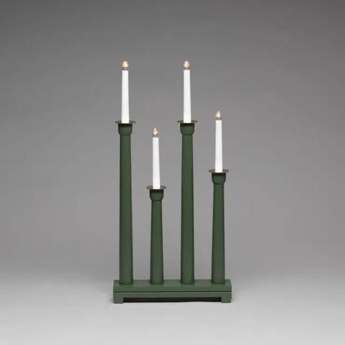 Candlestick 4 Candles E10 IP20 Wood Green Konstsmide