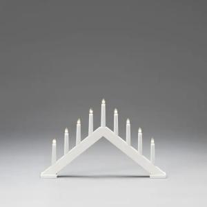 Candlestick 9 Lights E10 IP20 Wood Matt White Konstsmide