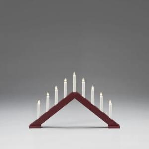 Candlestick 9 Lights E10 IP20 Wood Matt Dark Red Konstsmide